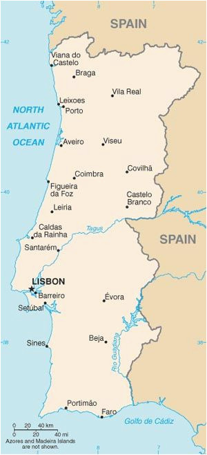 a full map of portugal a european country not part of spain