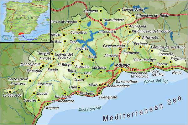 Map Of Marbella Spain and Surrounding area | secretmuseum