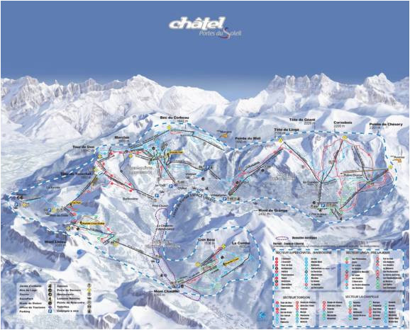 pistenplan les portes du soleil morzine avoriaz les gets cha tel