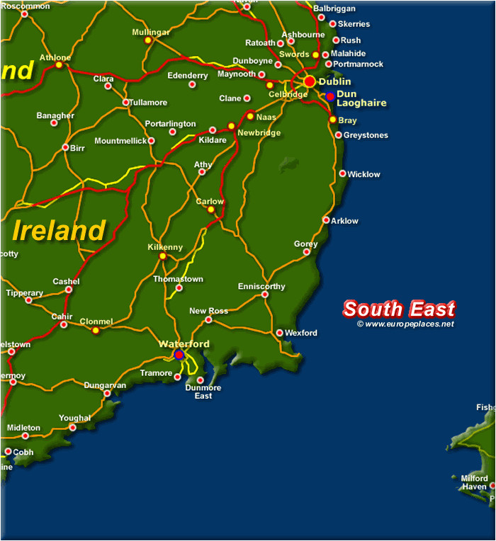 map of ireland south east