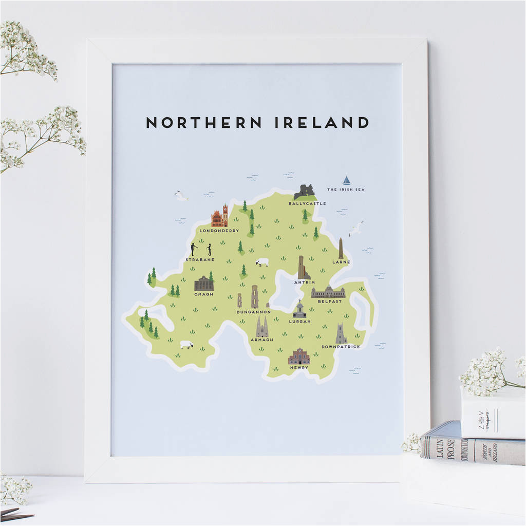 Map Of northen Ireland Map Of northern Ireland Print