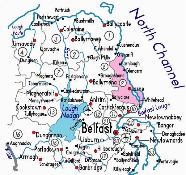 map of larne in northern ireland useful information about