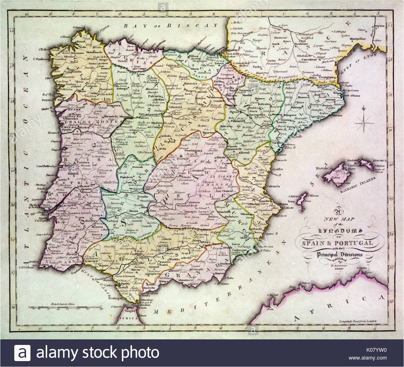 map of spain stock photos map of spain stock images alamy