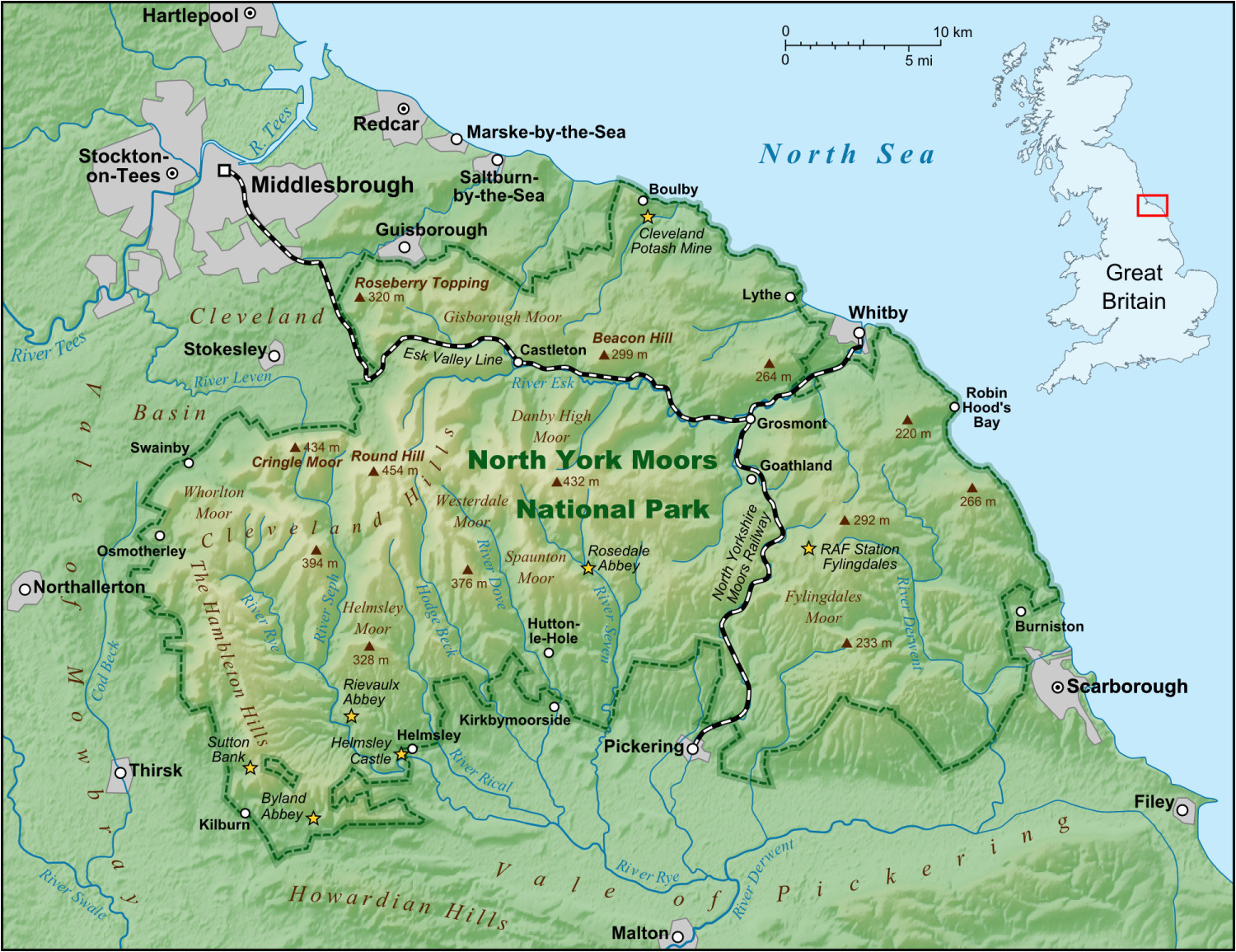 Map Of Northumberland England North York Moors Wikipedia Of Map Of Northumberland England 