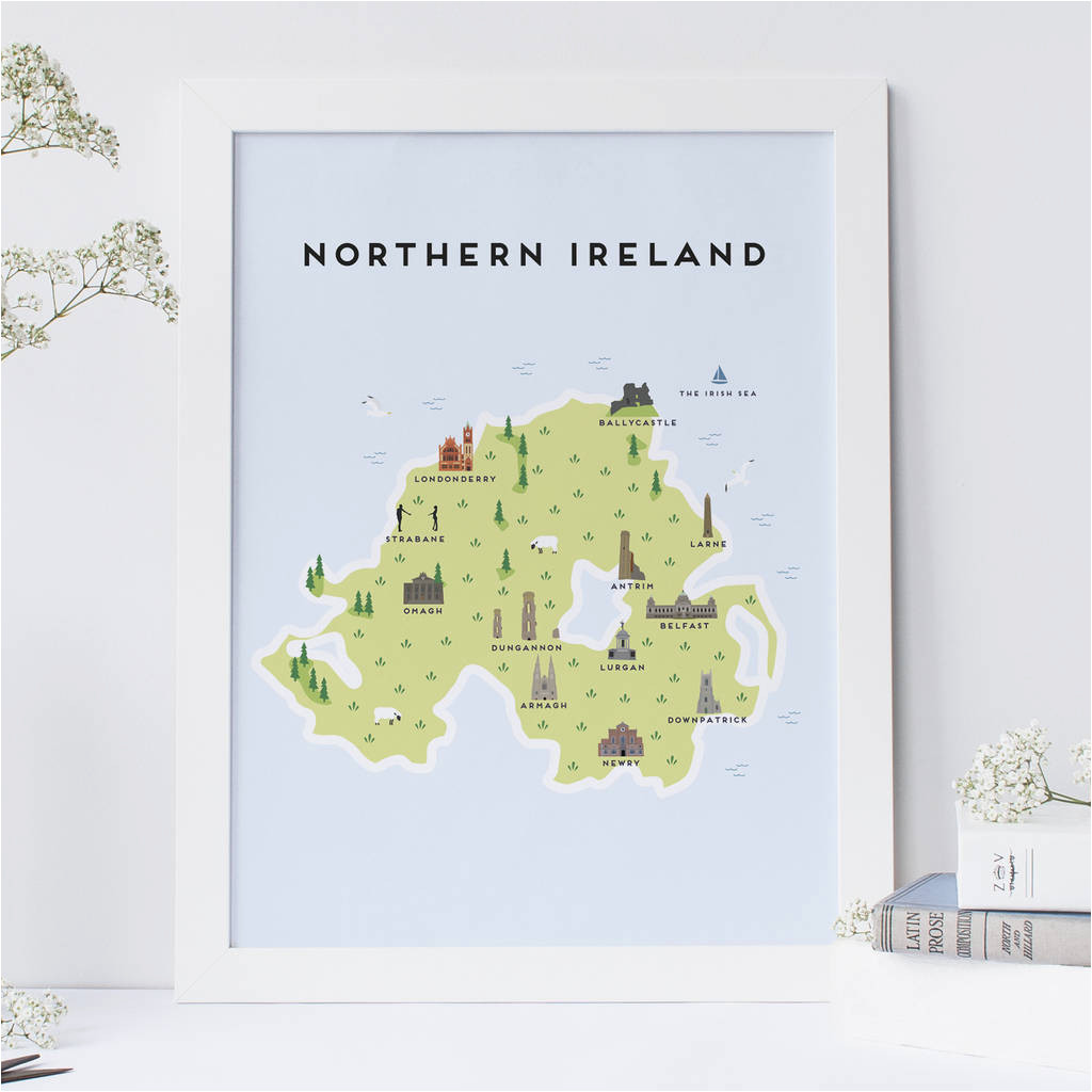 map of northern ireland print