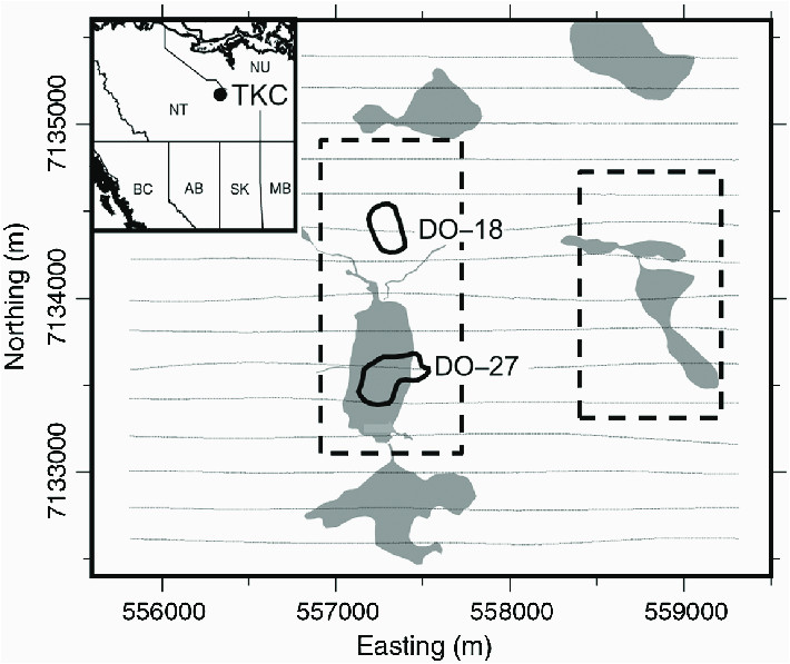 map of the dighem survey area in the northwest territories