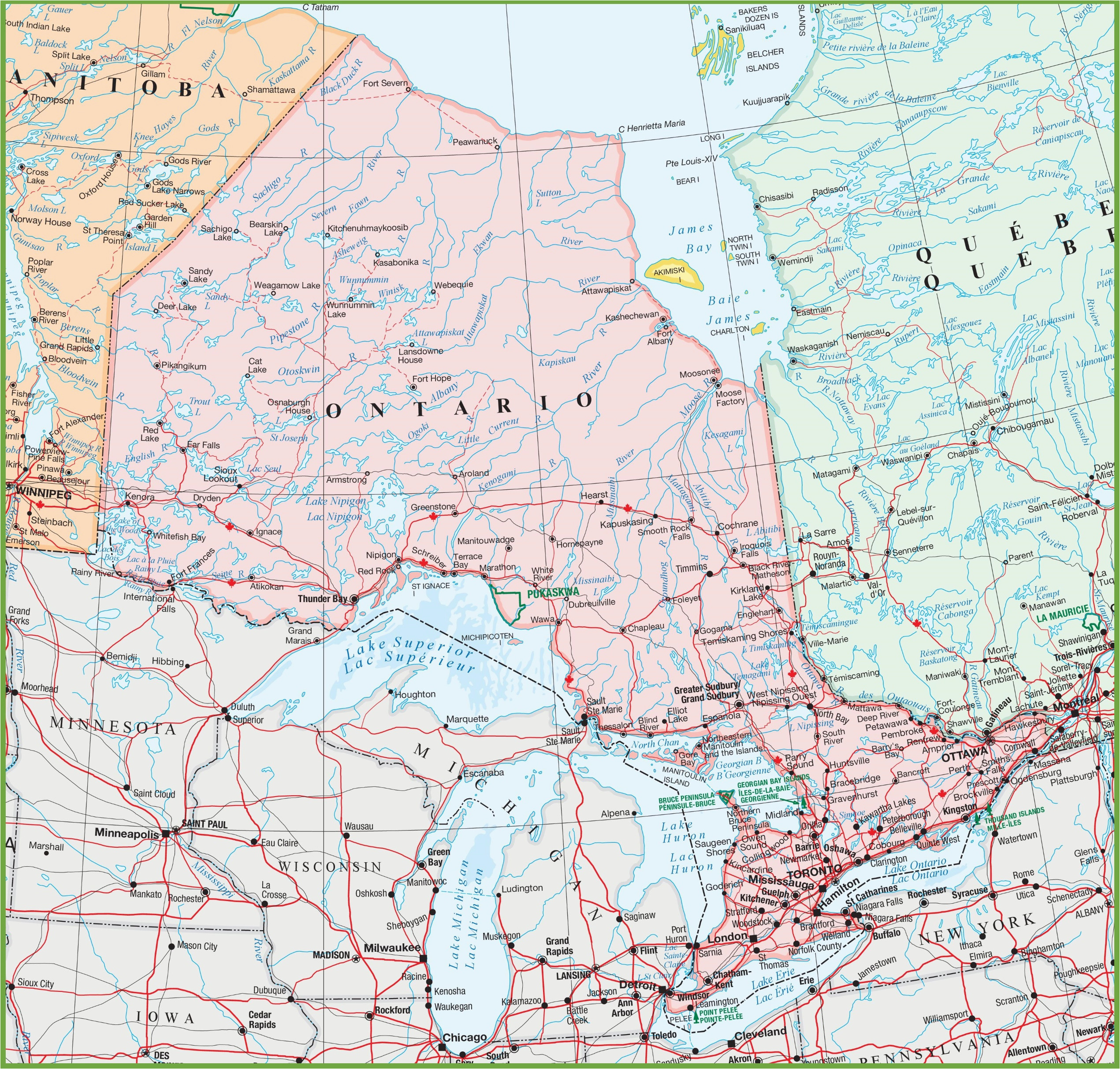 Map Of Ontario Canada Cities Map Of Ontario With Cities And Towns Of Map Of Ontario Canada Cities 