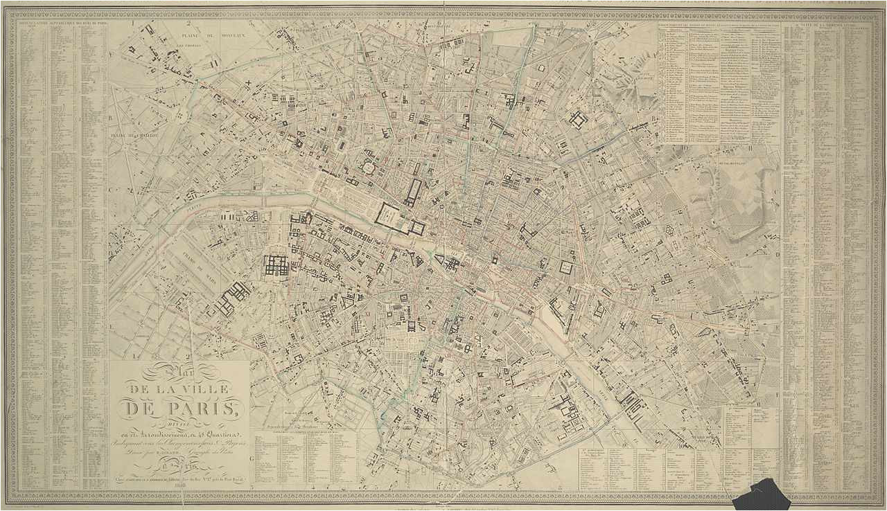 contemporary and historical maps of paris france