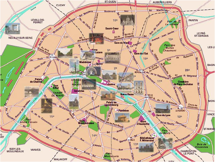 Map Of Paris France Landmarks secretmuseum