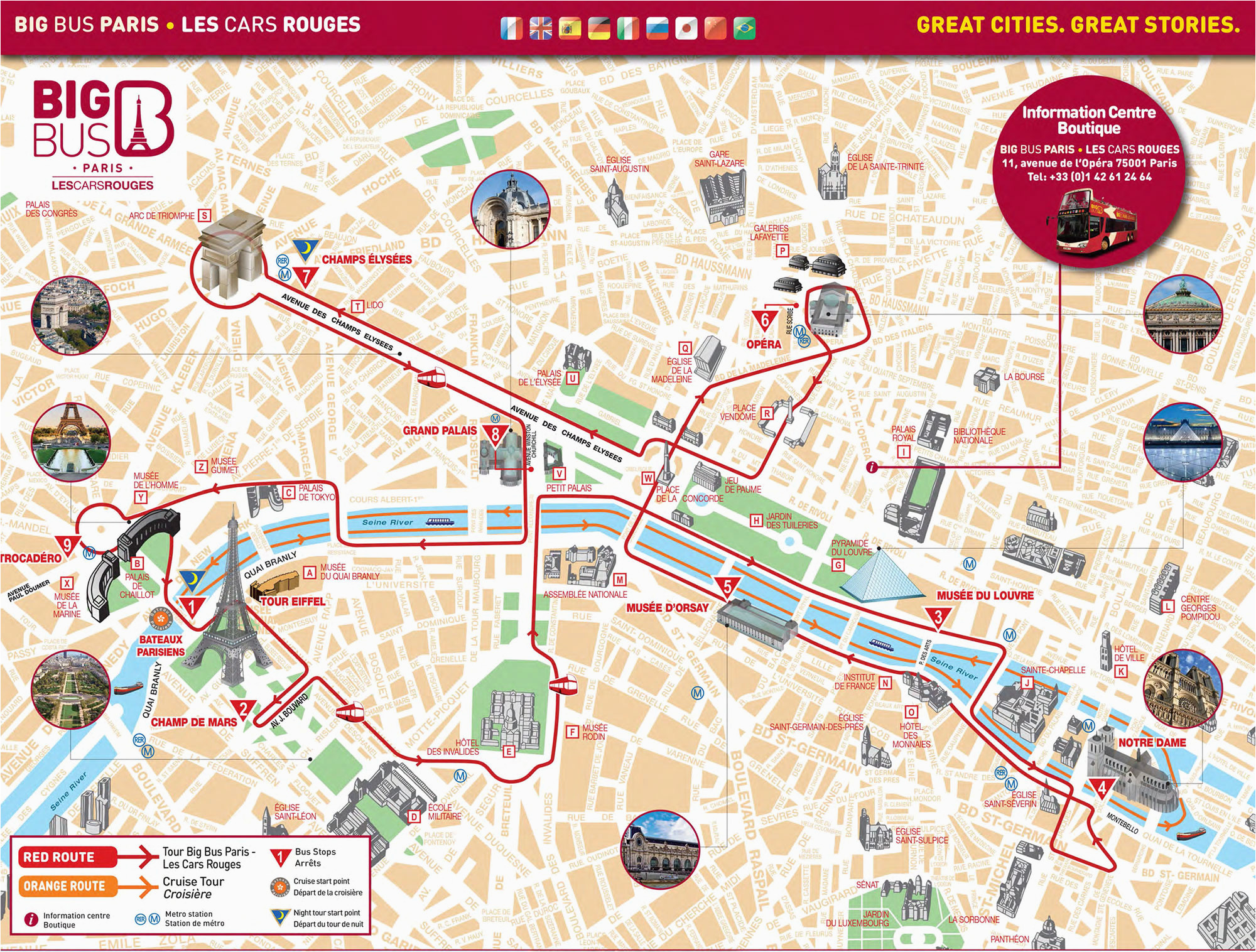 map of paris tourist attractions sightseeing tourist tour