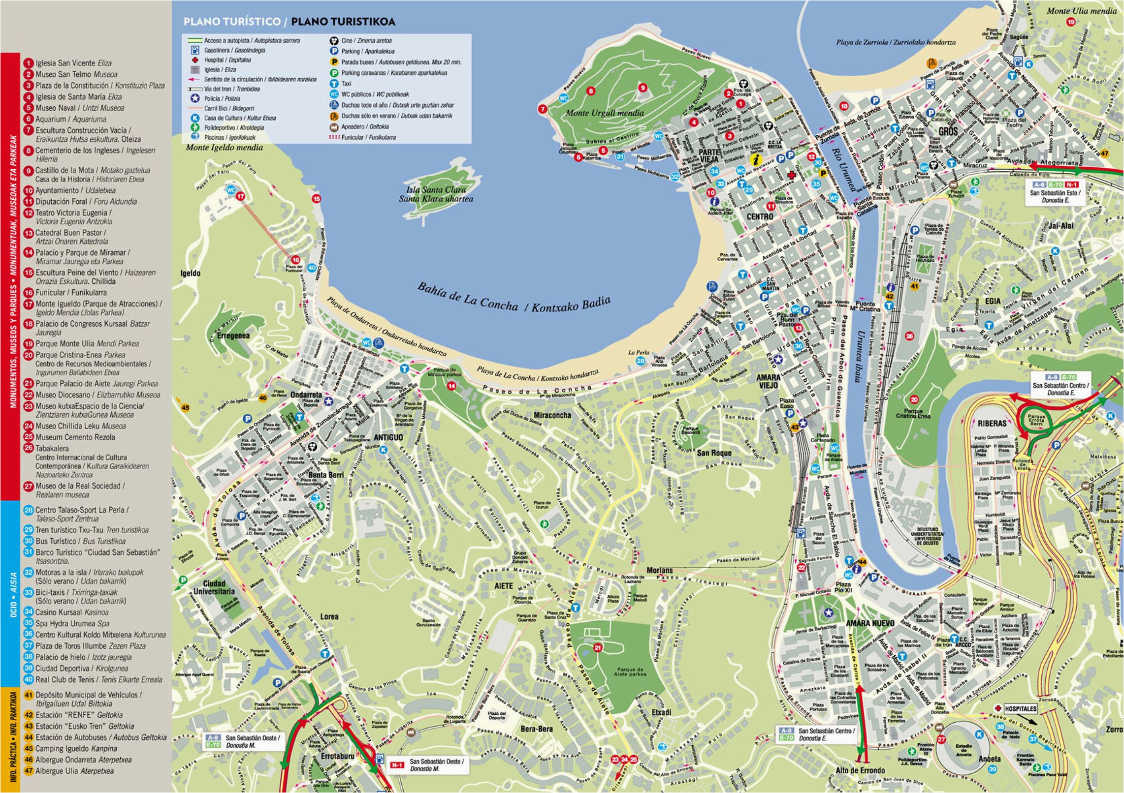 large san sebastian maps for free download and print high