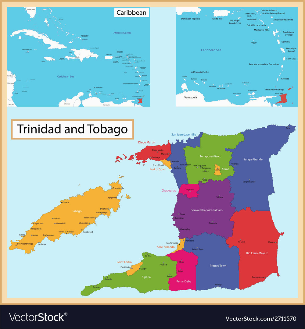 trinidad and tobago map vector image