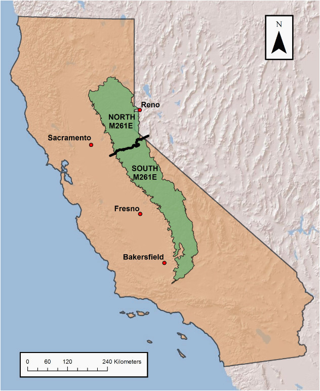 map of california sierra nevada mountains sierra nevada