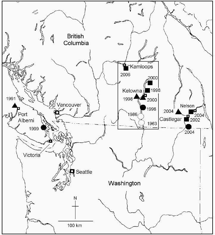 Map Of Southern Bc Canada Map Of Southern British Columbia And   Map Of Southern Bc Canada Map Of Southern British Columbia And Northwestern United States Of Map Of Southern Bc Canada 