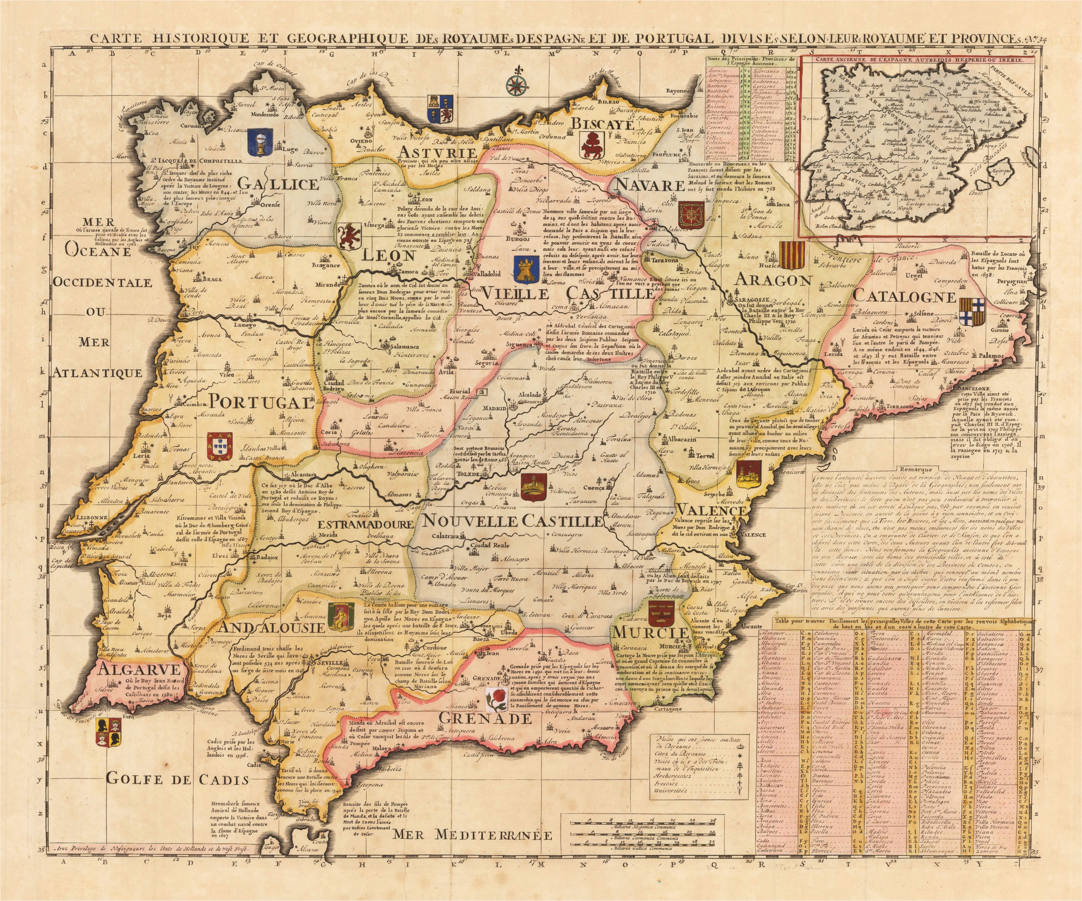 french map of spain and portugal early 18th century inspirational