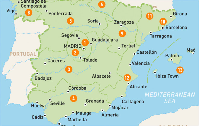map of spain spain regions rough guides