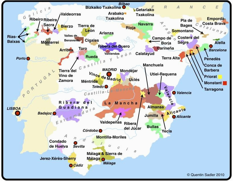 spanish wine regions map wordpress com espana and portugal