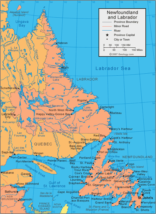 newfoundland and labrador east coast of canada in the