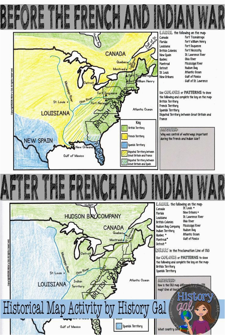 french and indian war map activity american revolution