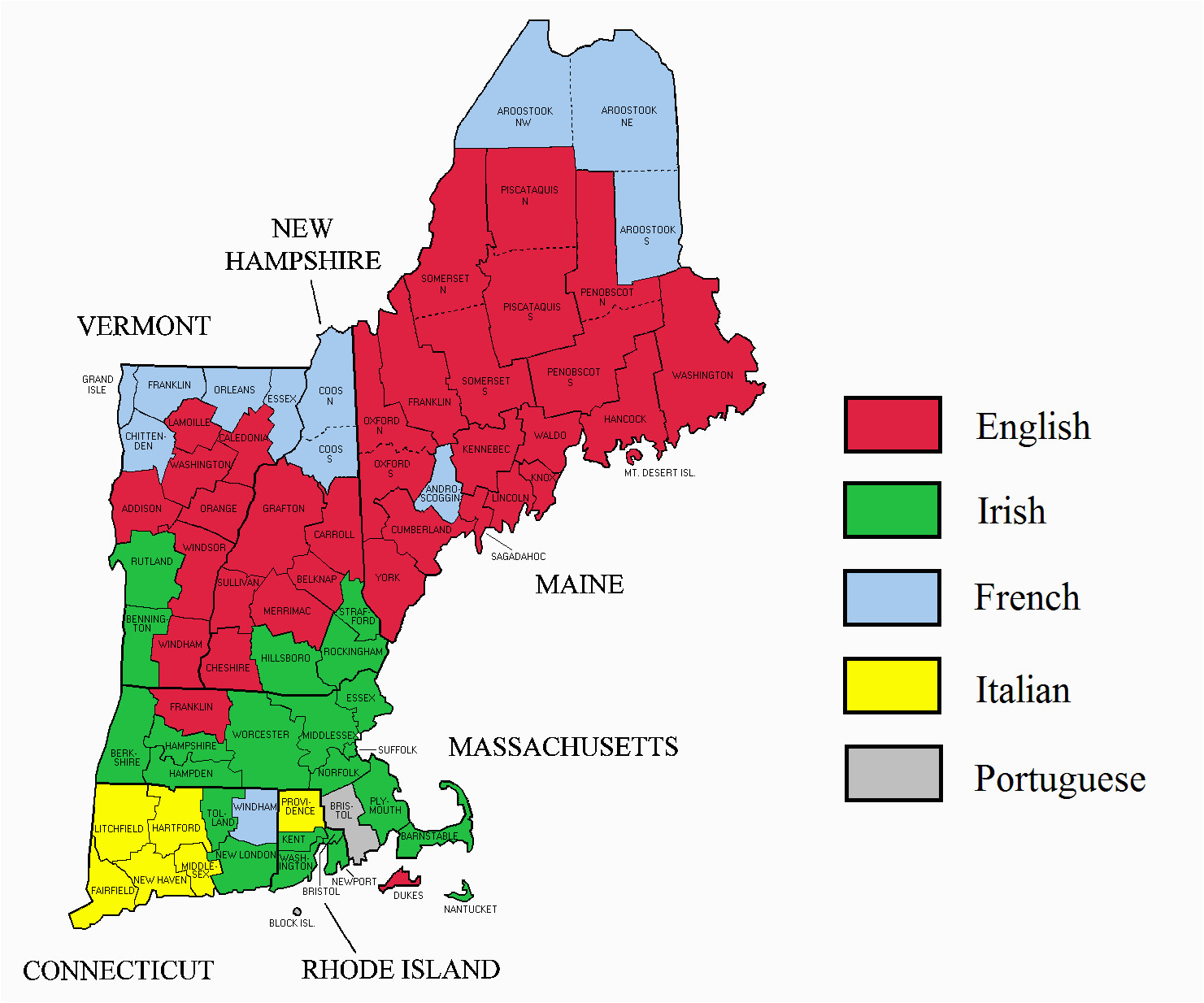 new england ancestry by county 2000 united states