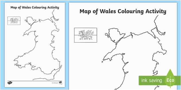 map of wales colouring activity