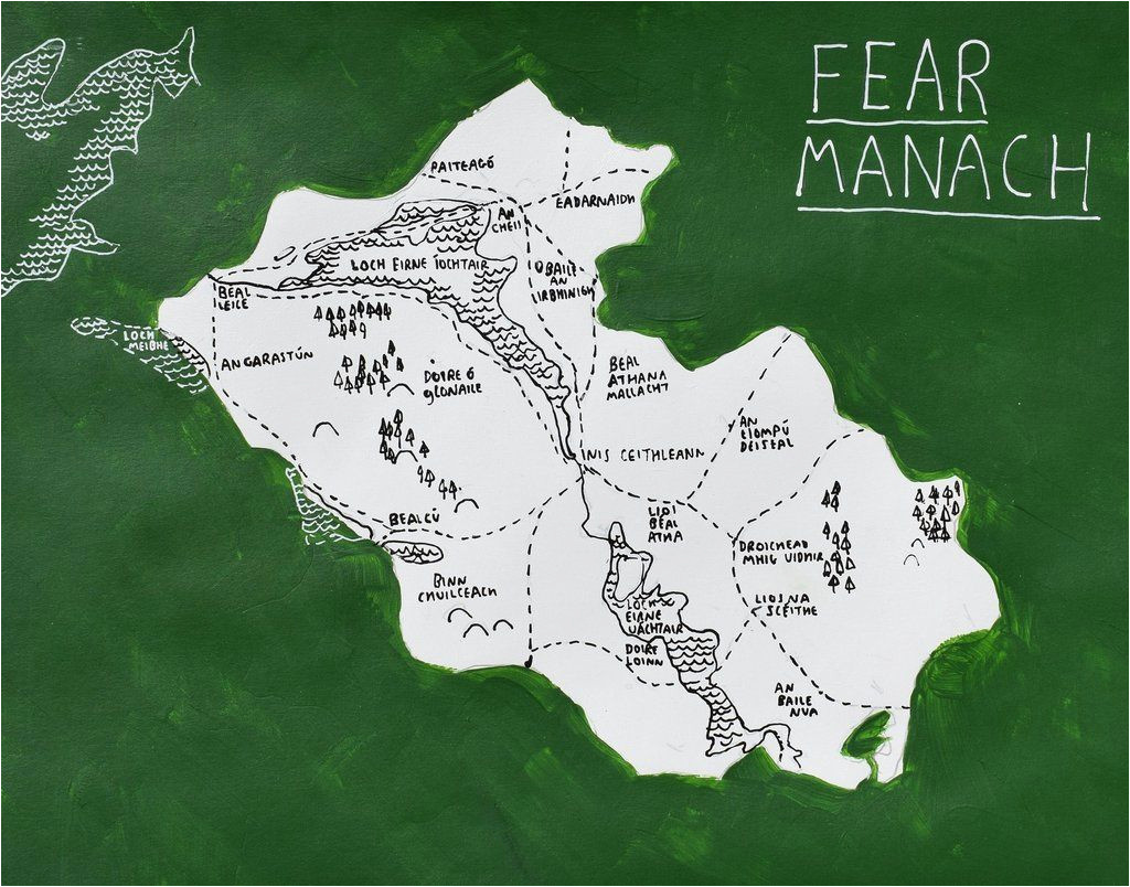 fermanagh ireland map art irish language irish county maps