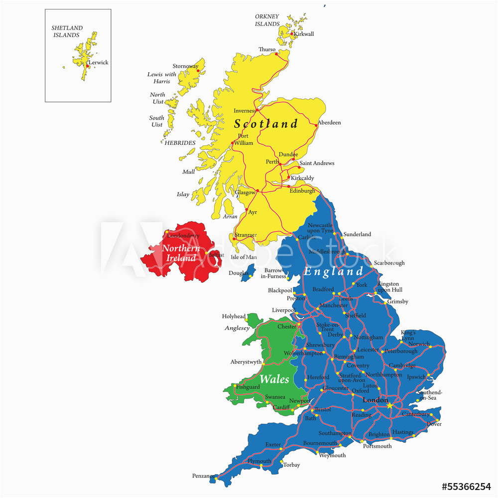 fotografie obraz england scotland wales and north ireland map