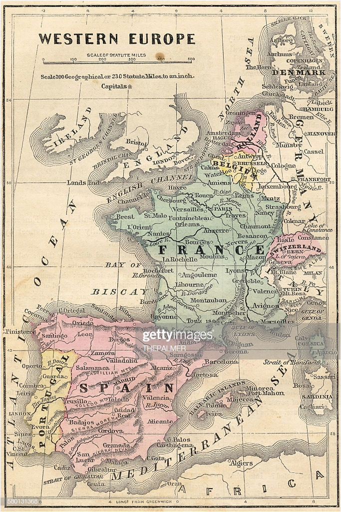 map of south of france and spain