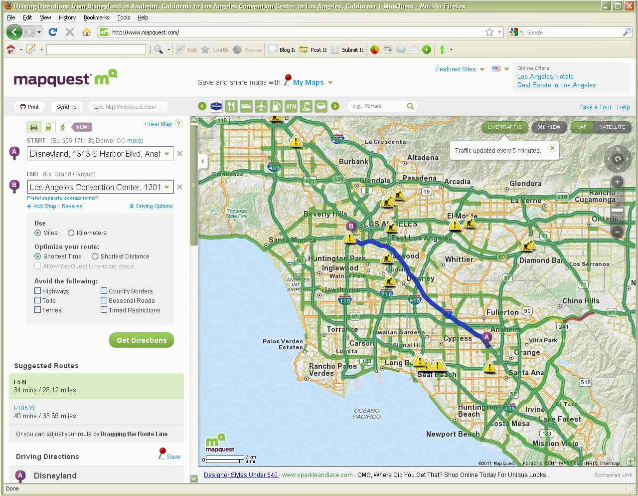 best los angeles traffic maps and directions