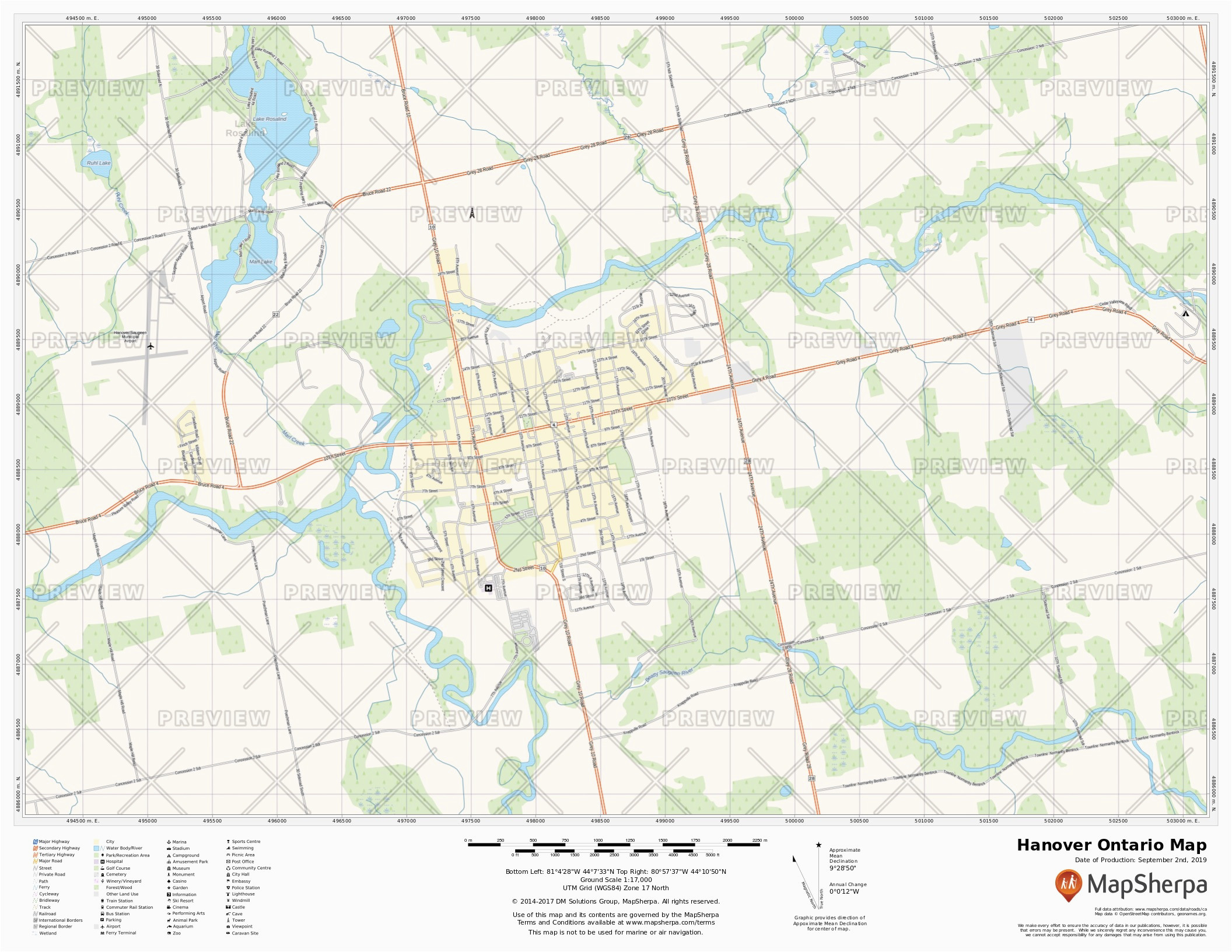 hanover ontario map