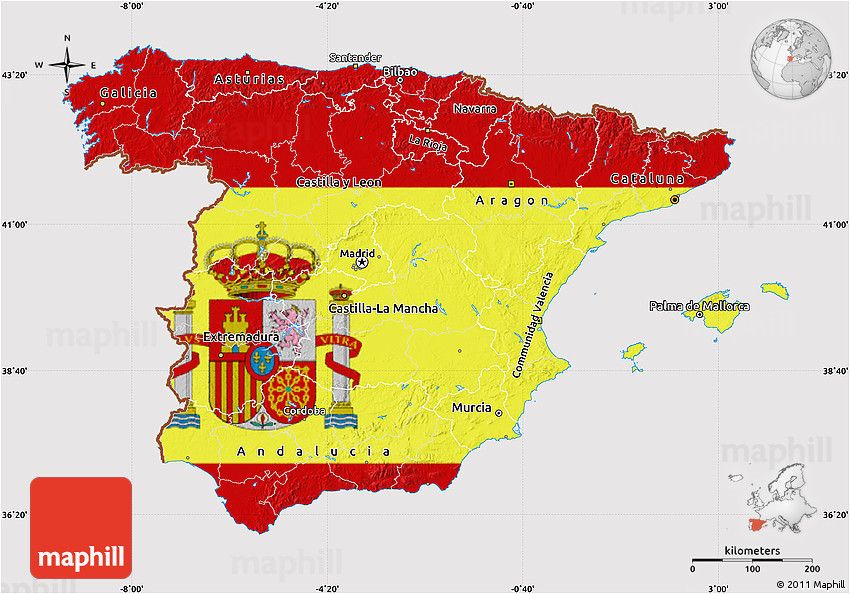 flag map of spain