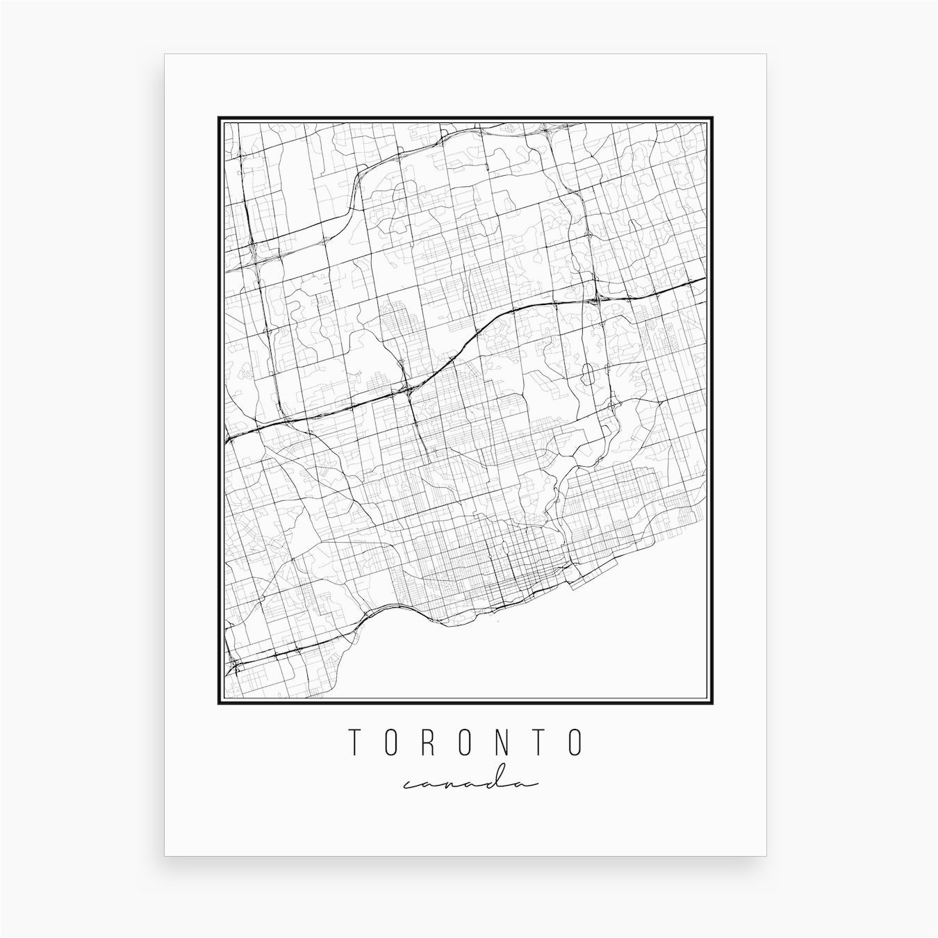 toronto canada street map art print