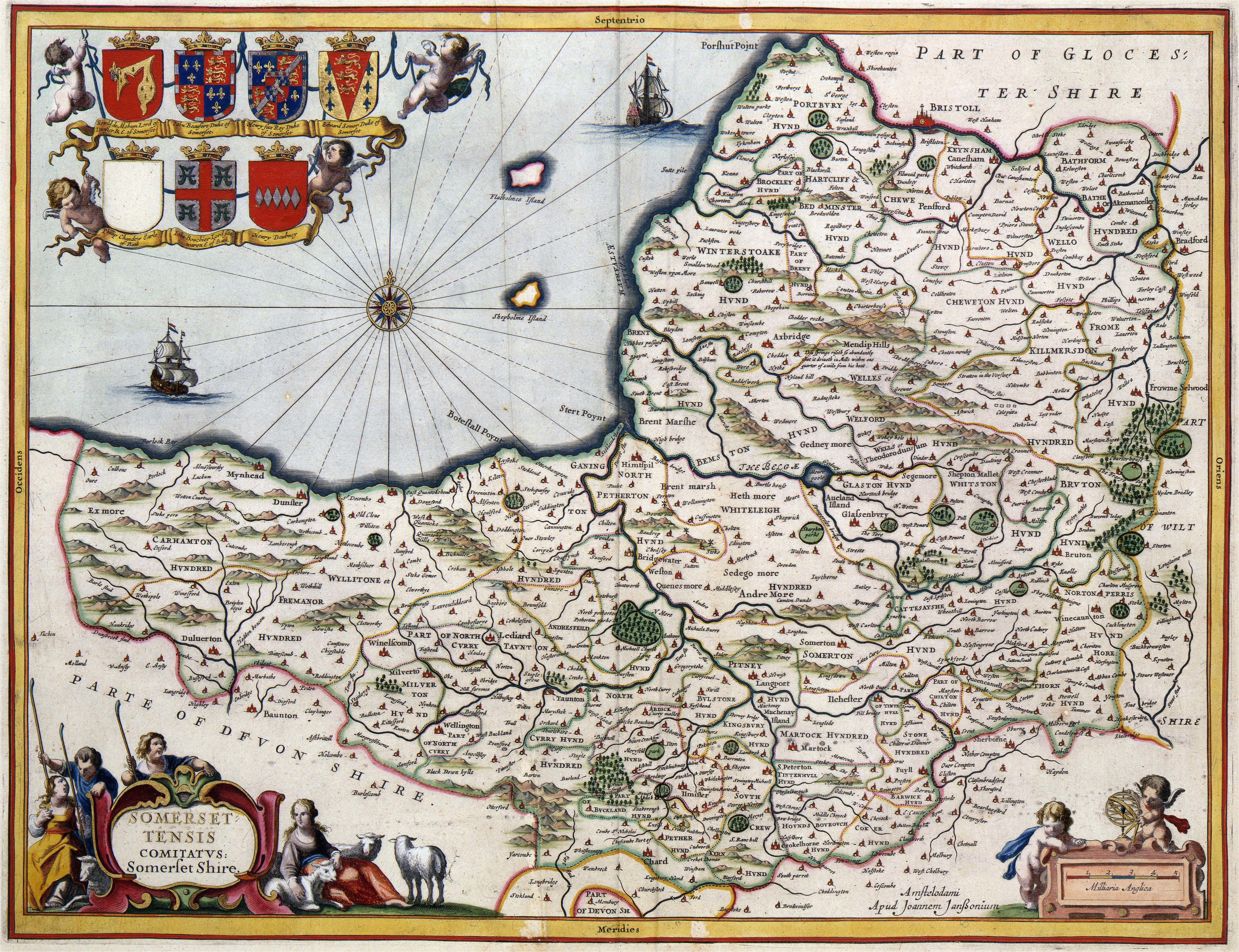400 year old map of somerset circa 1648 mapmania map