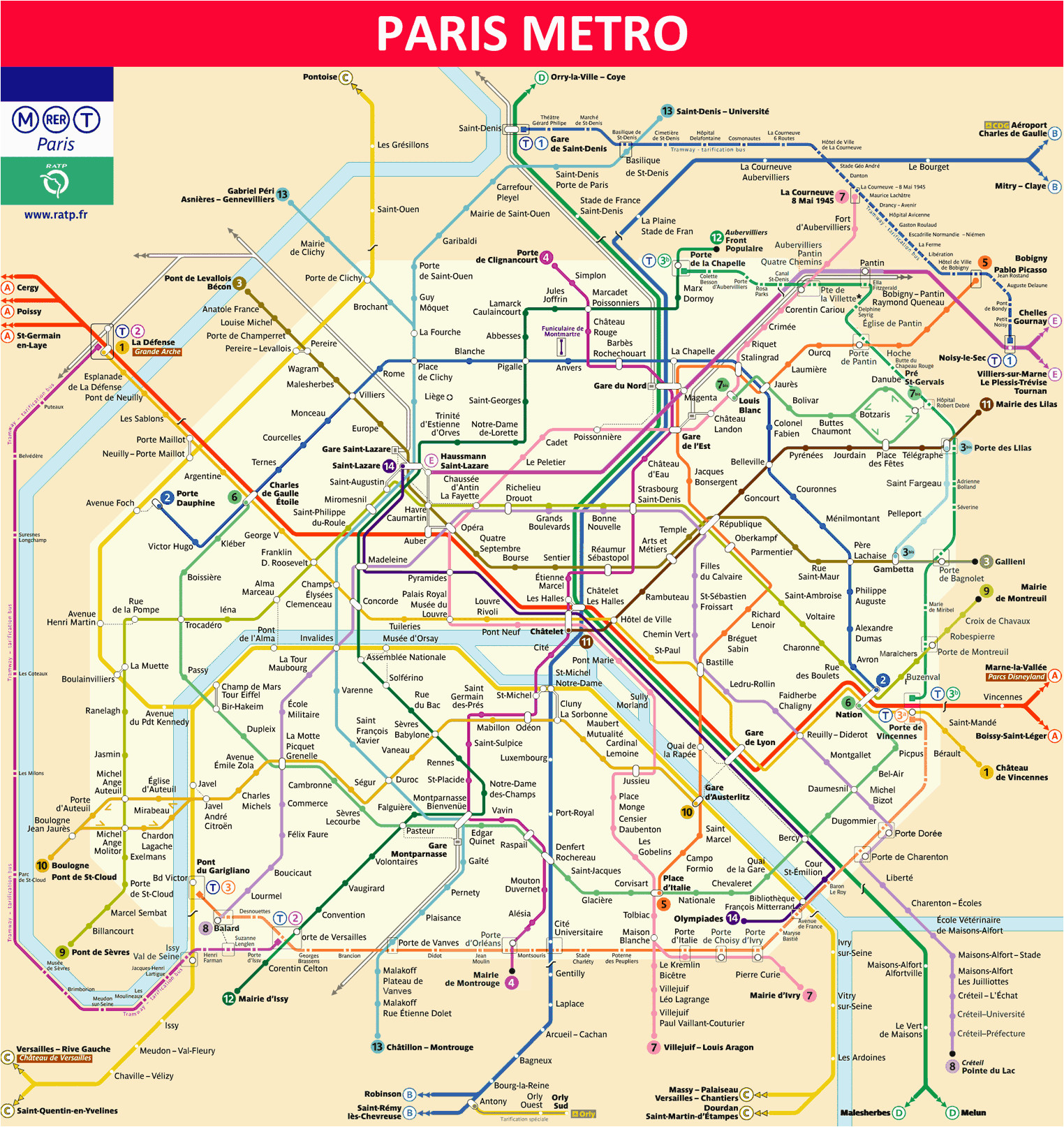 Metro Map Of Paris France In English | secretmuseum