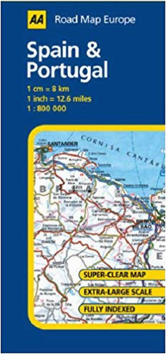 spain and portugal aa road map europe series amazon co uk aa