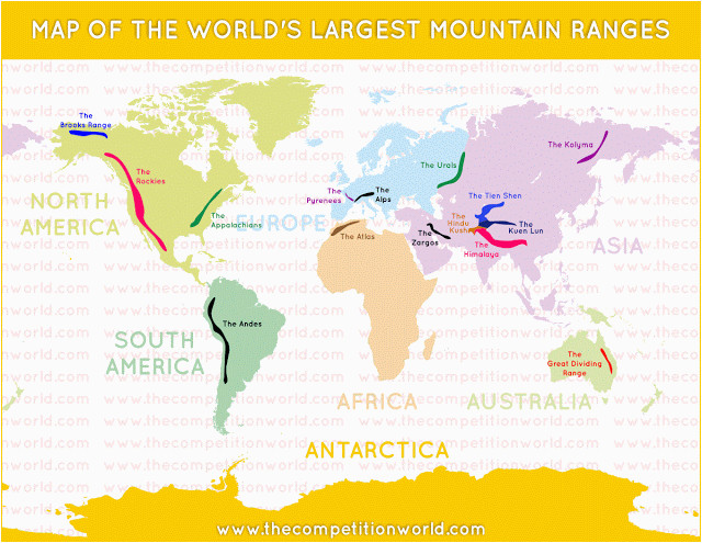 world geography world s largest mountain ranges map the