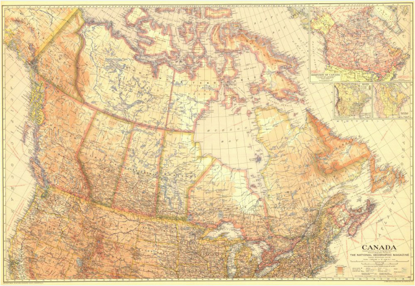 canada map 1936 by national geographic vintage national geographic