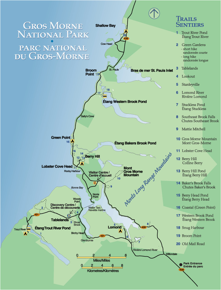 map of gros morne national park of canada abstract facts