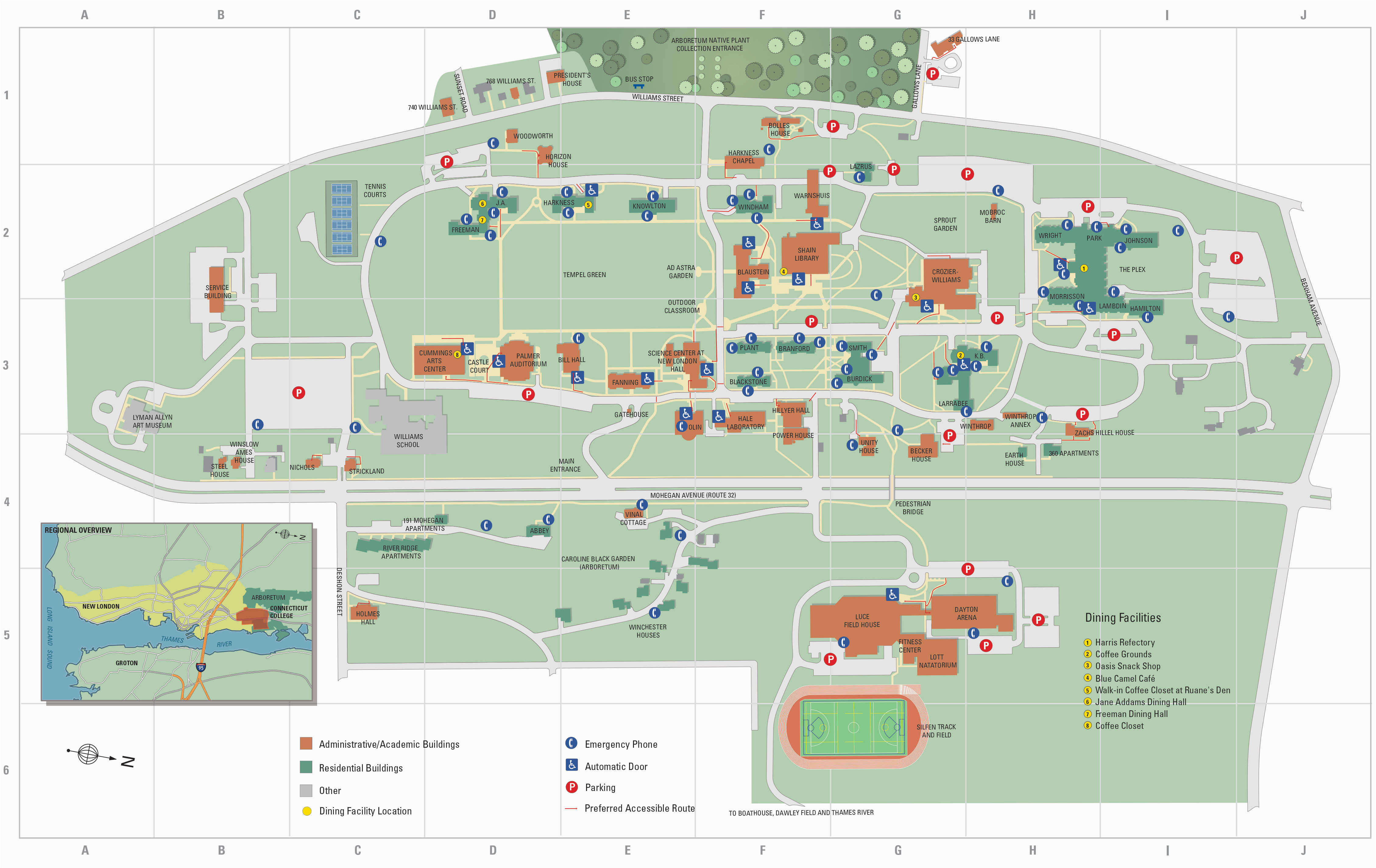 campus map a connecticut college