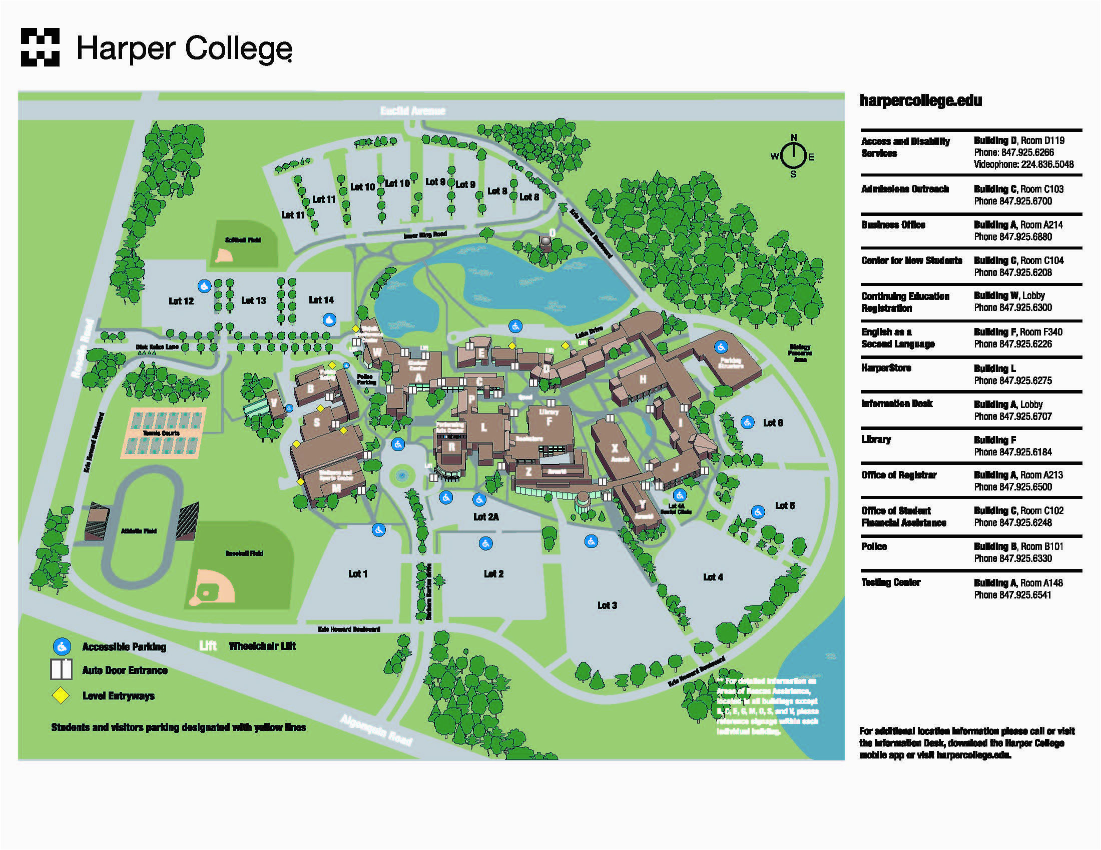 you are here harper college campus map harper college information