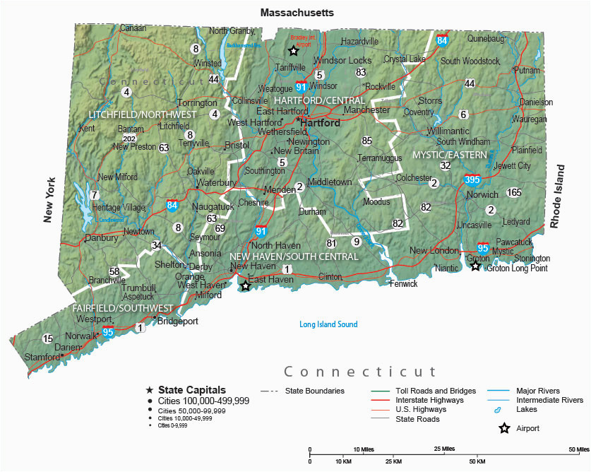 connecticut state map and travel guide