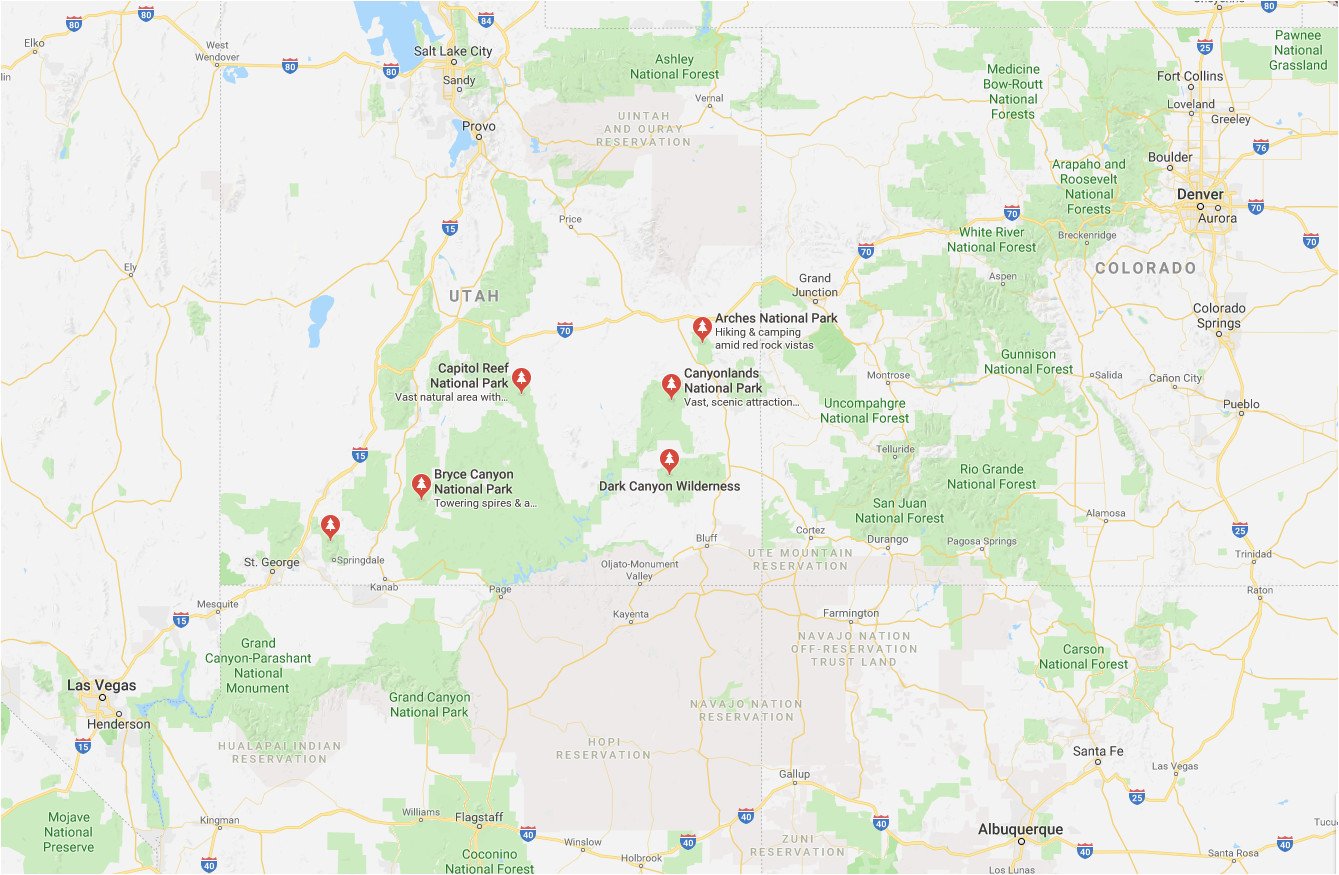 utah national parks map vacations utah camping road trip