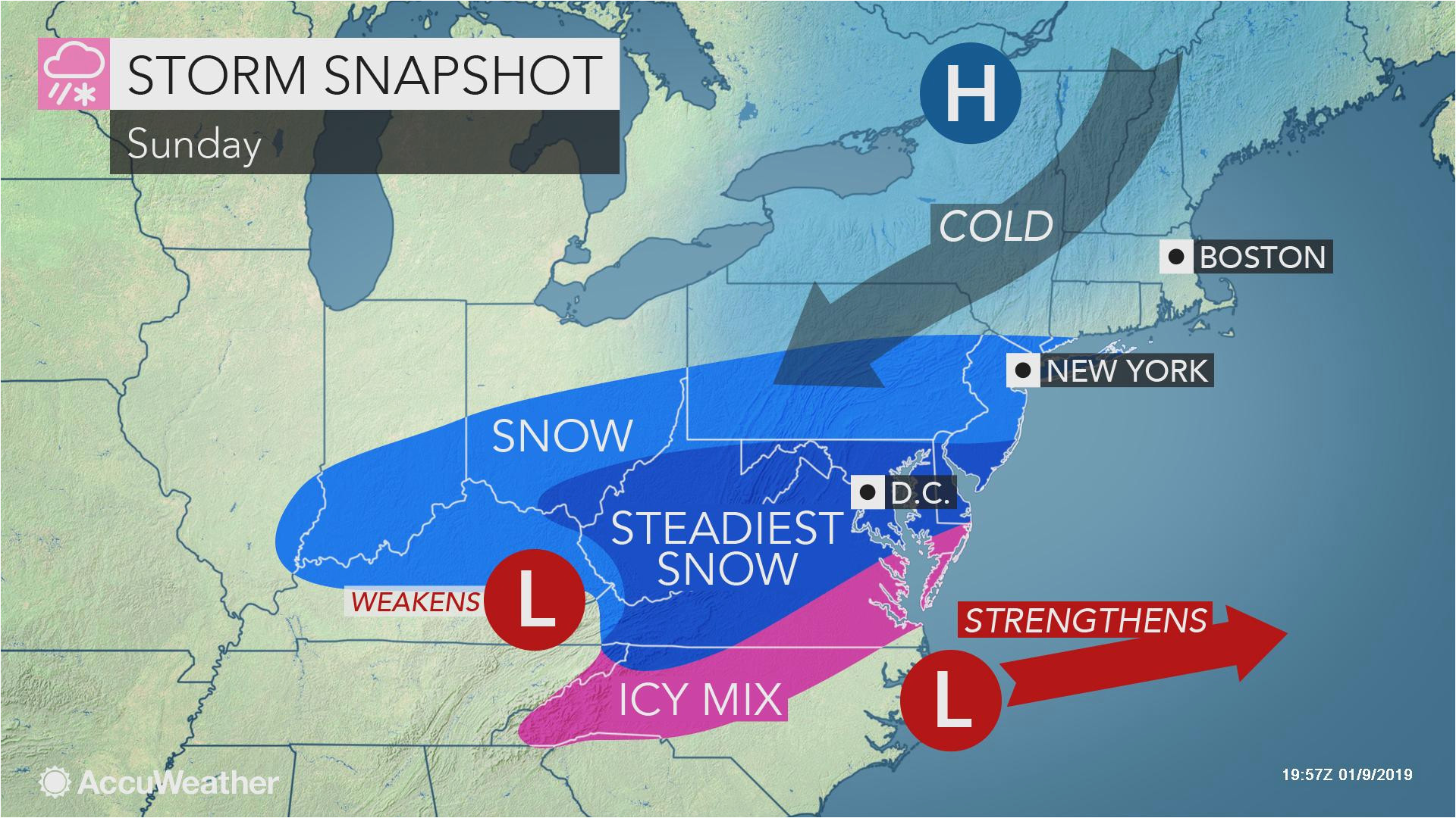 weekend storm to unleash snow ice from north carolina to virginia