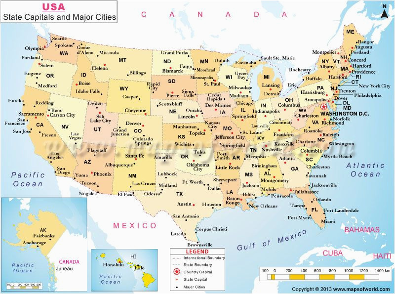 usa state capitals and major cities map school ideas