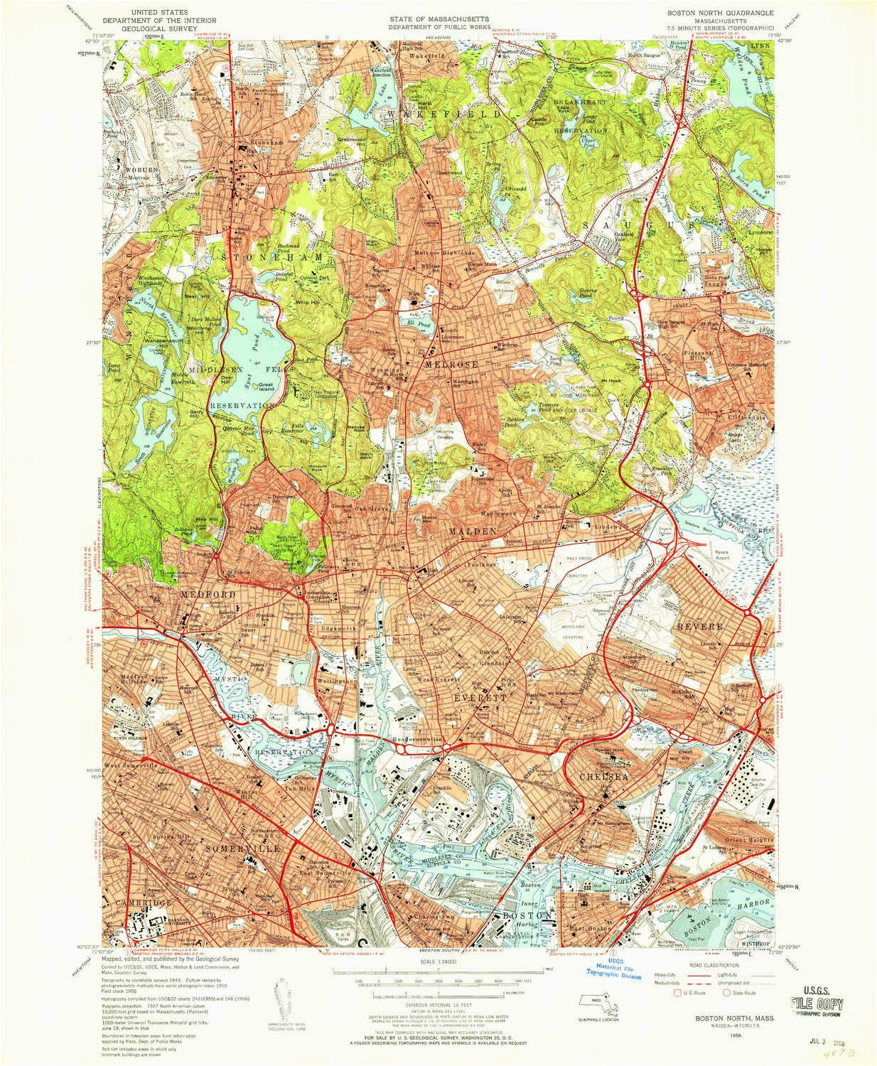 Topographical Map Of New England