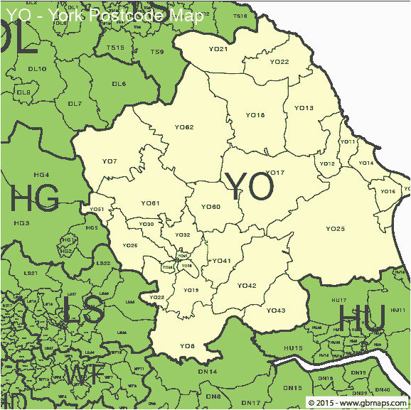 york postcode area and district maps in editable format