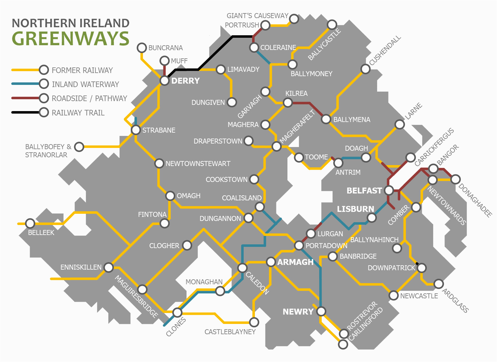 map of ireland road network download them and print