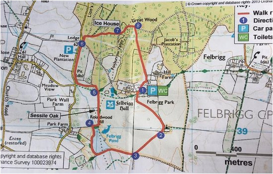the circular walk route map picture of felbrigg hall norwich