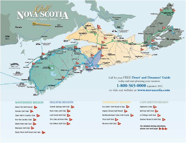 nova scotia golf map nova scotia canada mappery