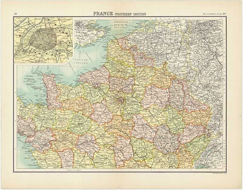 old map of northern france maps kort